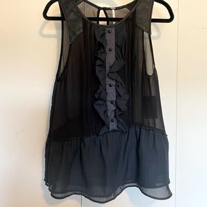 Free People Black Sleeveless Blouse